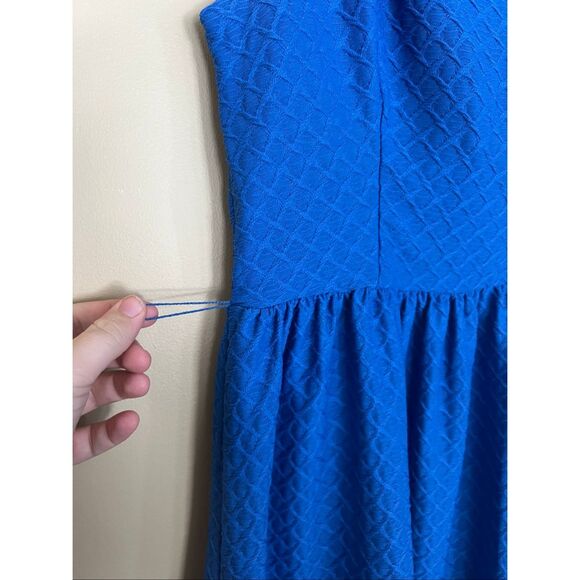Candie’s Blue Summer Dress Woman’s Size Large Open Back - Picture 5 of 8